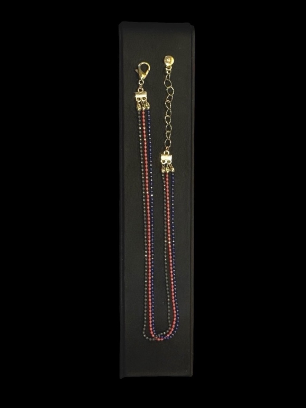 Tri Tone Beaded Ankle Bracelet